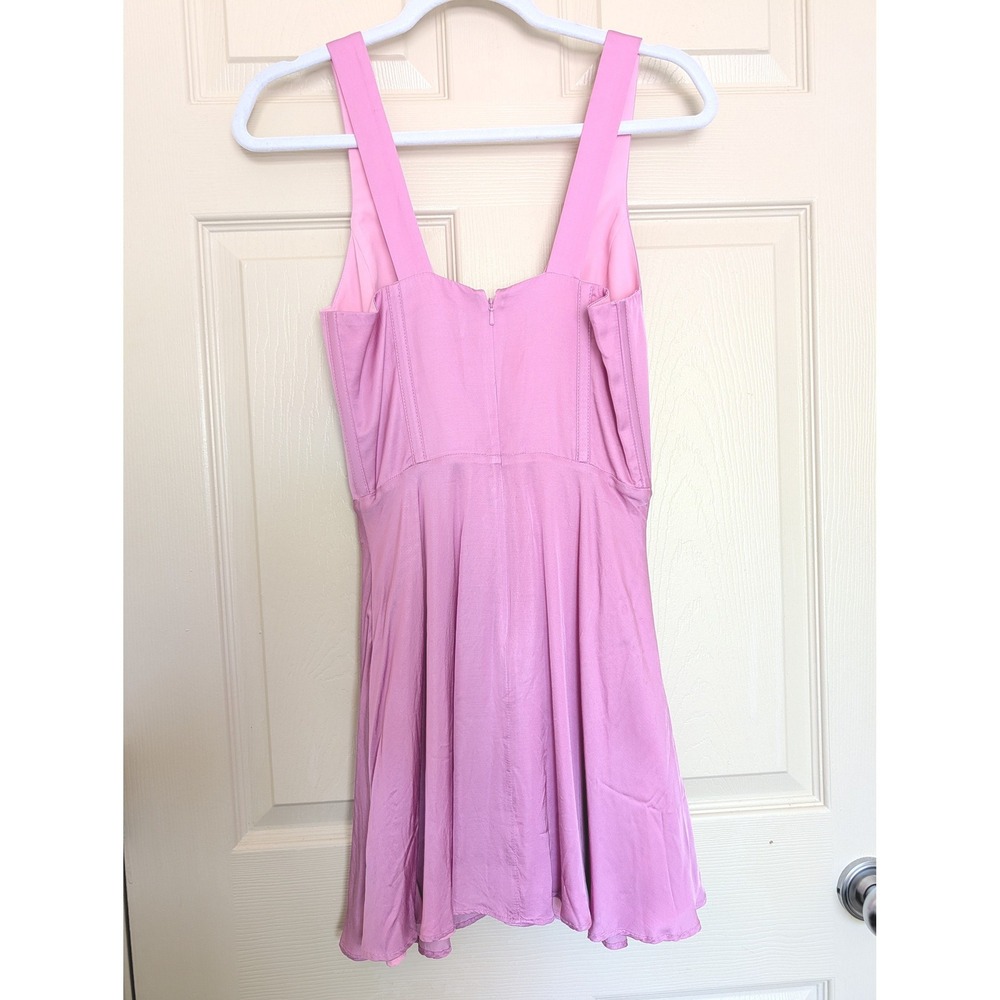 Bardot Pink Corset Mini Dress V-Neck Fit and Flare Size 2 - Picture 2 of 7
